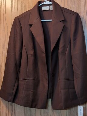 Alfred Dunner Women's Dark Brown Tailored Blazer NWT